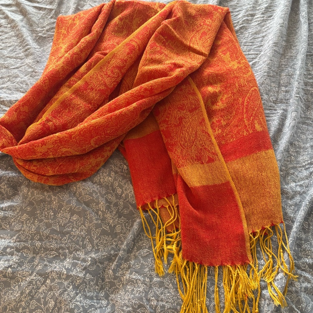 Vibrant Orange and Yellow Scarf